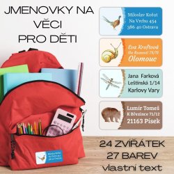 Akvarel ZVÍŘÁTKA jmenovka 45x20mm (24ks)