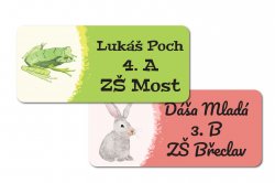 Vasalható Akvarell ÁLLATKÁK névcímke 45x20 mm (24 db)