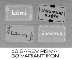 TRANSPARENTNÍ HOME - SADA nálepek 40x24mm (21ks+5ks )