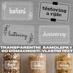 TRANSPARENTNÍ HOME - SADA nálepek 40x24mm (21ks+5ks )
