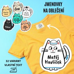 MA - Vasalható CICA névcímke ruhákra 32x34 mm (10 db)