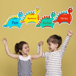 MA - Dinosaurus jmenovka 34x29mm (12ks)