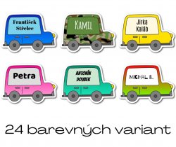 MA - Kisautó névcímke 35x24 mm (14 db)