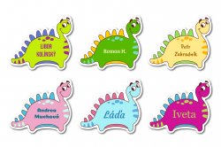 MA - Nažehlovací Dinosaurus jmenovka 34x29mm (12ks)