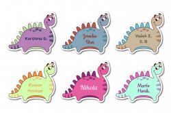 MA - Nažehlovací Dinosaurus jmenovka 34x29mm (12ks)