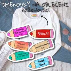 MA - Nažehlovací TUŽKA jmenovka na oblečení 35x15 mm (22ks)