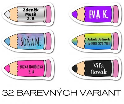 MA - Vasalható CERUZA névcímke ruhákra 35x15 mm (22 db)