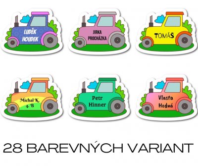 MA - Nažehlovací TRAKTOR jmenovka 35x26mm (12ks)
