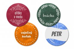 HANDMADE matricák és KARÁCSONYI névcímkék KÉSZLET 43 mm (12 db)