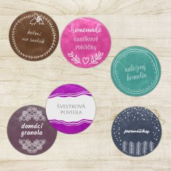 HANDMADE matricák és KARÁCSONYI névcímkék KÉSZLET 43 mm (12 db)