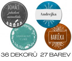HANDMADE matricák és KARÁCSONYI névcímkék KÉSZLET 43 mm (12 db)