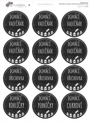 HANDMADE matricák és KARÁCSONYI névcímkék KÉSZLET 43 mm (12 db)