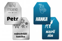Vánoční jmenovky na dárky, sada GIFT 32x43mm (16ks)