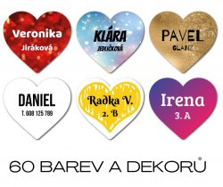 SZÍVECSKE névcímke 31x28 mm (24 db)