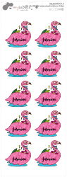 MA - FLAMINGÓ névcímke 32x32 mm (10 db)