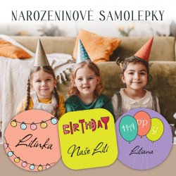 NAROZENINOVÉ jmenovky na dárky 15ks