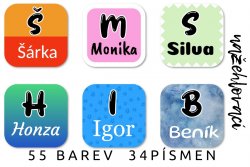 Nažehlovací štítky ABECEDA 23mm (42ks)