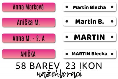 MA - Nažehlovací OBDÉLNÍKy sada 65x10mm (15ks)