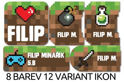 PIXELART névcímke-készlet (40 db)