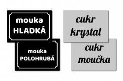PURE samolepky sada 70x50 mm (6+2ks)