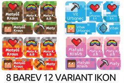 NAŽEHLOVACÍ jmenovky PIXELART sada(40ks)