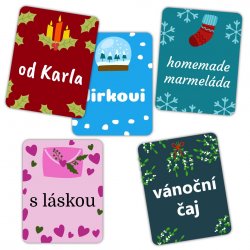 VÁNOCE klasik jmenovky 34x44mm (16ks)