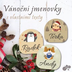 KARÁCSONYI ÁLLATKÁK 23 névcímkék 35 mm (20 db) 