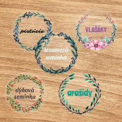 ÁTLÁTSZÓ KOSZORÚK készlet, matricák 44 mm (12 db)