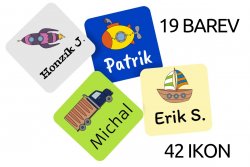 MA - AUTÓK+ MINI címkék 20x20 mm (24 db)