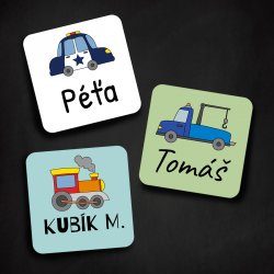 MA - AUTA+ MINI štítky 20x20mm (24ks)