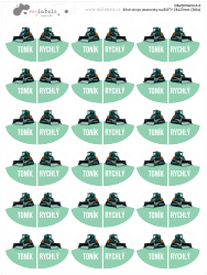 Erős gépek névcímkék CIPŐRE 29x23 mm (36 db)