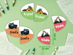 Erős gépek névcímkék CIPŐRE 29x23 mm (36 db)