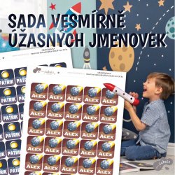 Nažehlovací vesmírné dobrodružství 26x26 mm 30 ks
