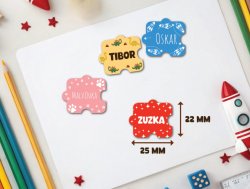 Vasalható puzzle névcímkék 25 x 22 mm (42 db)