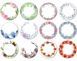 Karácsonyi 44 mm FOTÓMATRICÁK KOSZORÚK készlet (3x4 db)