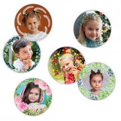 Karácsonyi 44 mm FOTÓMATRICÁK KOSZORÚK készlet (3x4 db)
