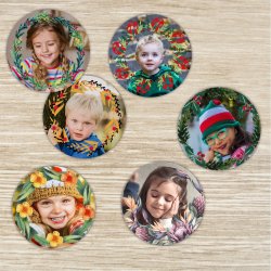 Karácsonyi 44 mm FOTÓMATRICÁK KOSZORÚK készlet (3x4 db)