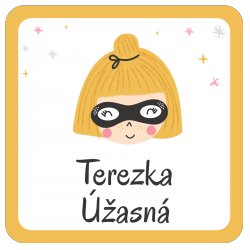 SUPERhrdinka MINI štítky 22x22mm (42ks)
