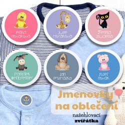 NAŽEHLOVACÍ ZVÍŘÁTKA mini štítky 22mm (42ks)